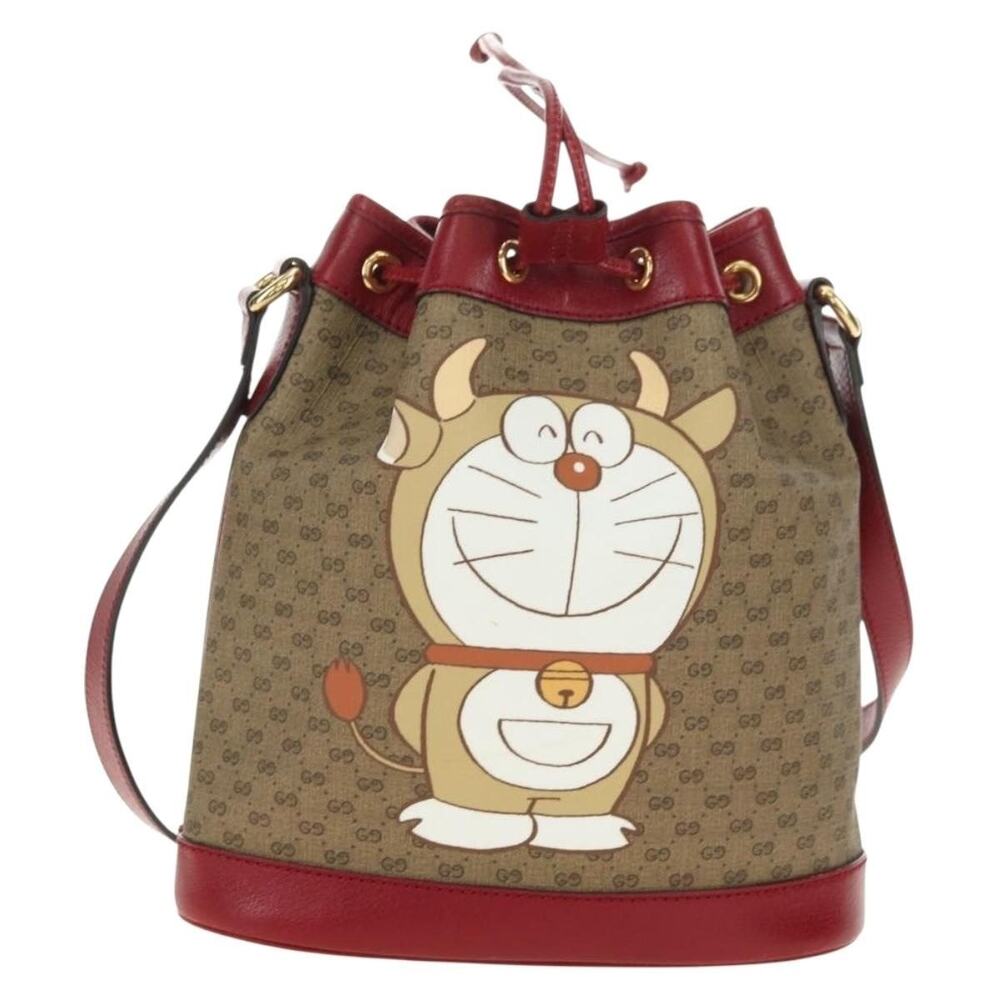 Gucci Micro GG Supreme Doraemon x Fujiko-pro Shoulder Bag Beige